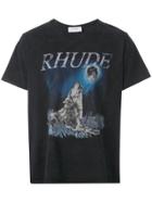 Rhude Wolf Print T-shirt - Black