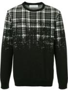 Education From Youngmachines Faded Check Sweater - Black