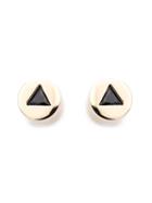 Eddie Borgo Triangle Embellishment Round Earrings, Women's, Metallic, Gold/crystal
