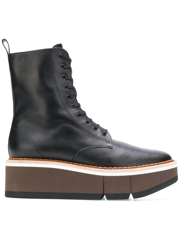 Clergerie Platform Lace-up Ankle Boots - Black