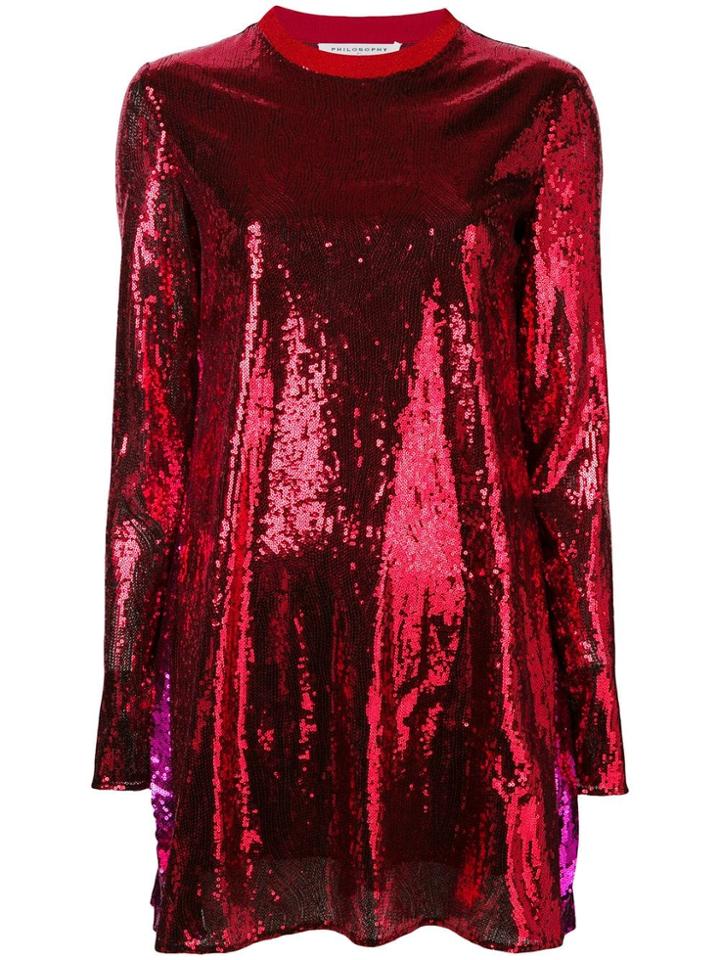 Philosophy Di Lorenzo Serafini Sequin Short Dress - Red