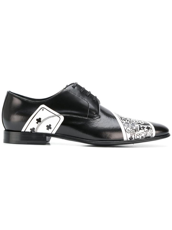 Dolce & Gabbana Poker Cards Printed Shoes - Black