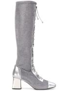 Casadei Evening Lace-up Boots - Silver