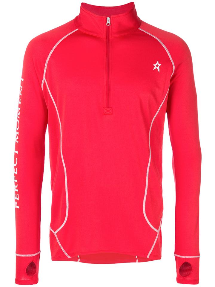 Perfect Moment Thermal Half-zip Sweatshirt - Red