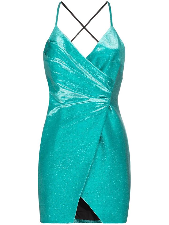 Area Wrap Mini Dress - Blue