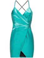 Area Wrap Mini Dress - Blue