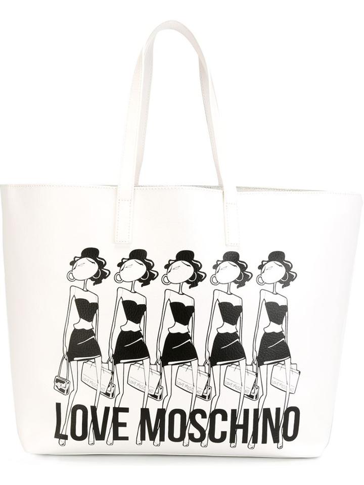 Love Moschino Logo Print Tote Bag