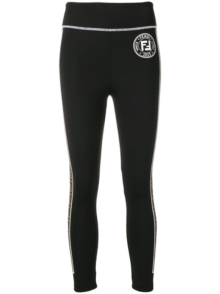 Fendi Logo Patch Leggings - Black