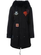 Mr & Mrs Italy Patch Detail Fur Trim Parka
