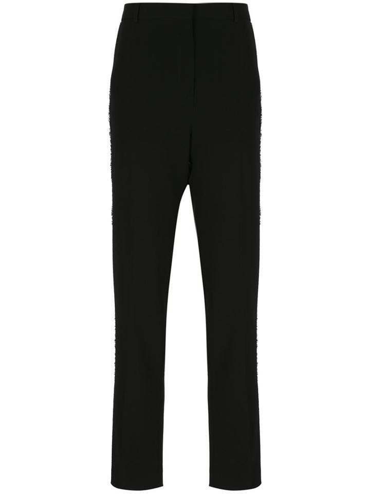 Altuzarra Frayed Trim Trousers, Women's, Size: 42, Black, Triacetate/polyester