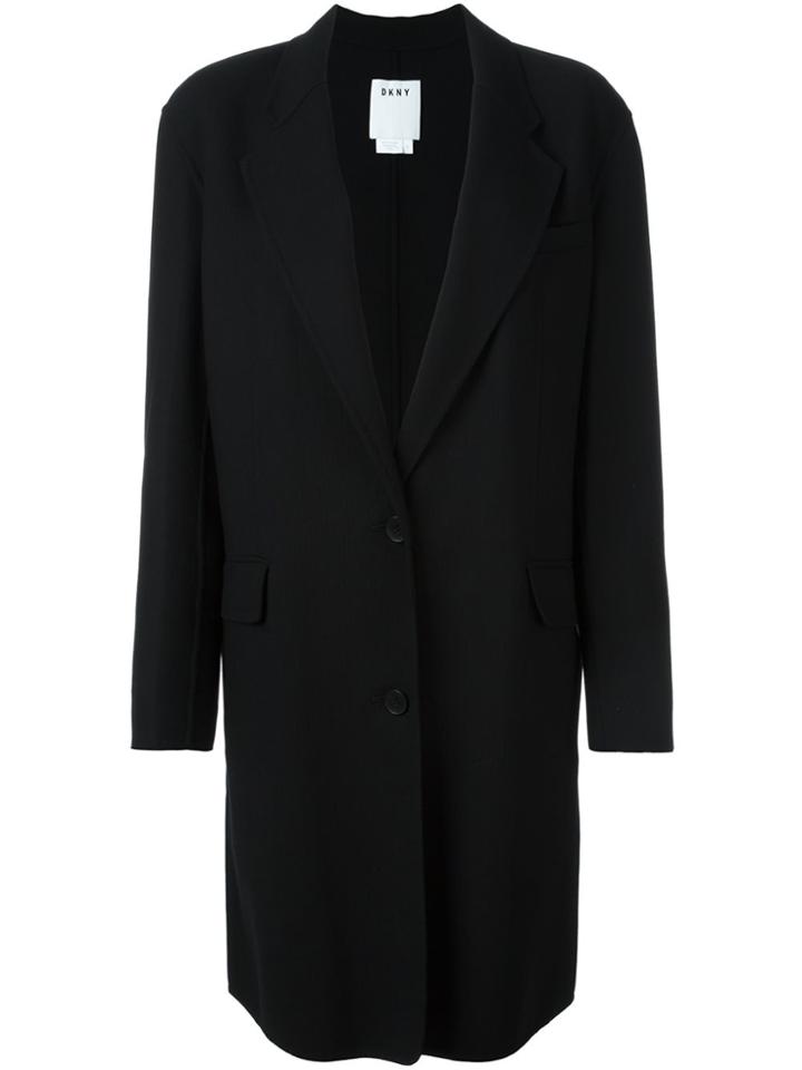 Dkny Single Breasted Coat - Black