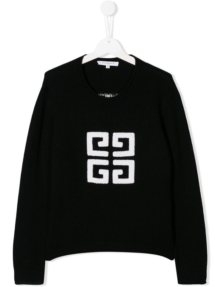 Givenchy Kids Knitted Logo Pullover - Black