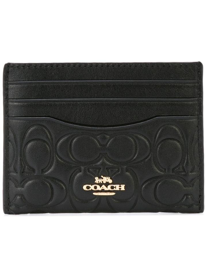Coach Signature Card Case - Black