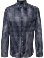 Barba Square Pattern Shirt, Men's, Size: 38, Blue, Cotton