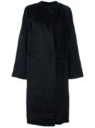 Helmut Lang 'shaggy' Long Coat, Women's, Size: Small, Black, Cotton/cupro/wool/alpaca