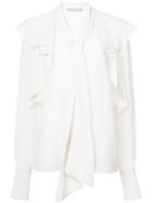 Jason Wu Collection Bow Tie Ruffle Blouse - White