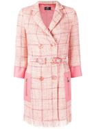 Elisabetta Franchi Check Double-breasted Jacket - Pink