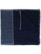 Brunello Cucinelli Two-tone Scarf, Men's, Blue, Silk/cashmere