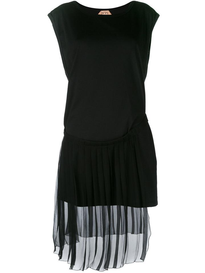 No21 - Layered Sheer Skirt Dress - Women - Silk/cotton - 44, Women's, Black, Silk/cotton