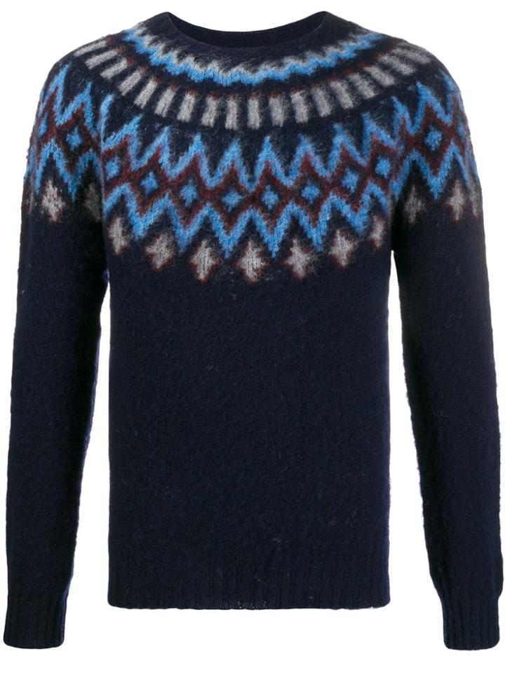 Howlin' Patterned Knit Jumper - Blue