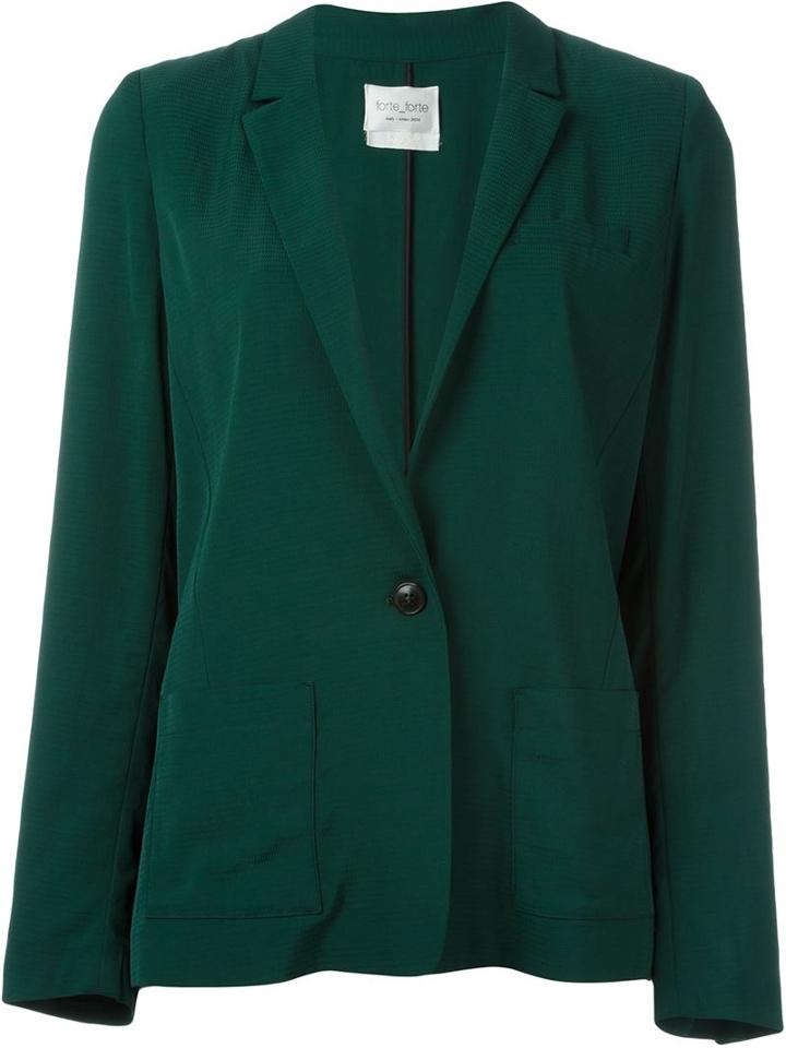 Forte Forte One Button Blazer, Women's, Size: Ii, Green, Viscose/cotton/cupro