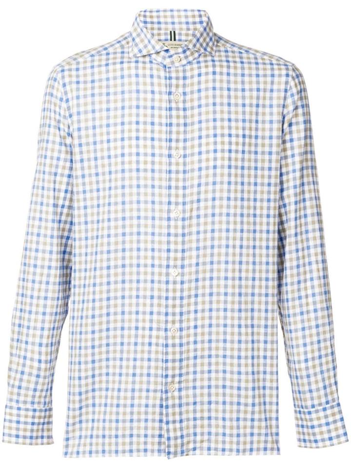 Borrelli Checked Button Shirt - White