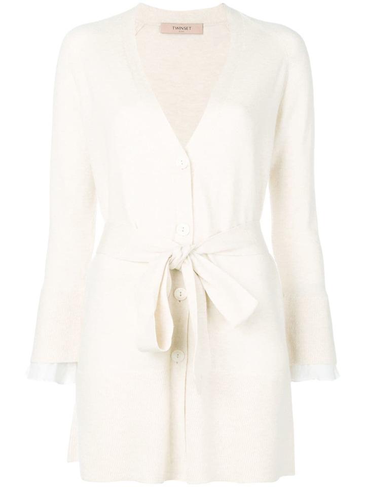 Twin-set Belted Cardigan - Neutrals