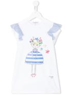 Simonetta - Doll Print T-shirt - Kids - Cotton/spandex/elastane - 5 Yrs, White
