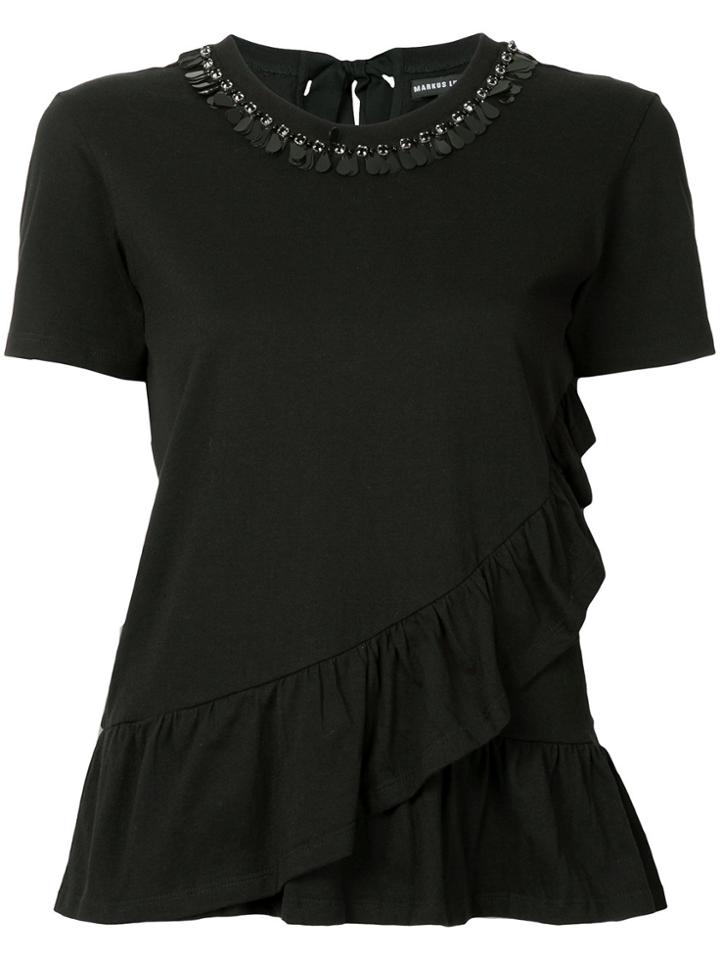 Markus Lupfer Embellished Round Neck T-shirt - Black