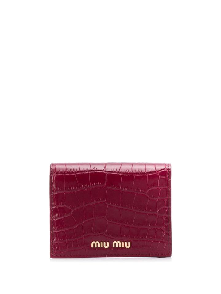 Miu Miu Crocodile-embossed Wallet - Red