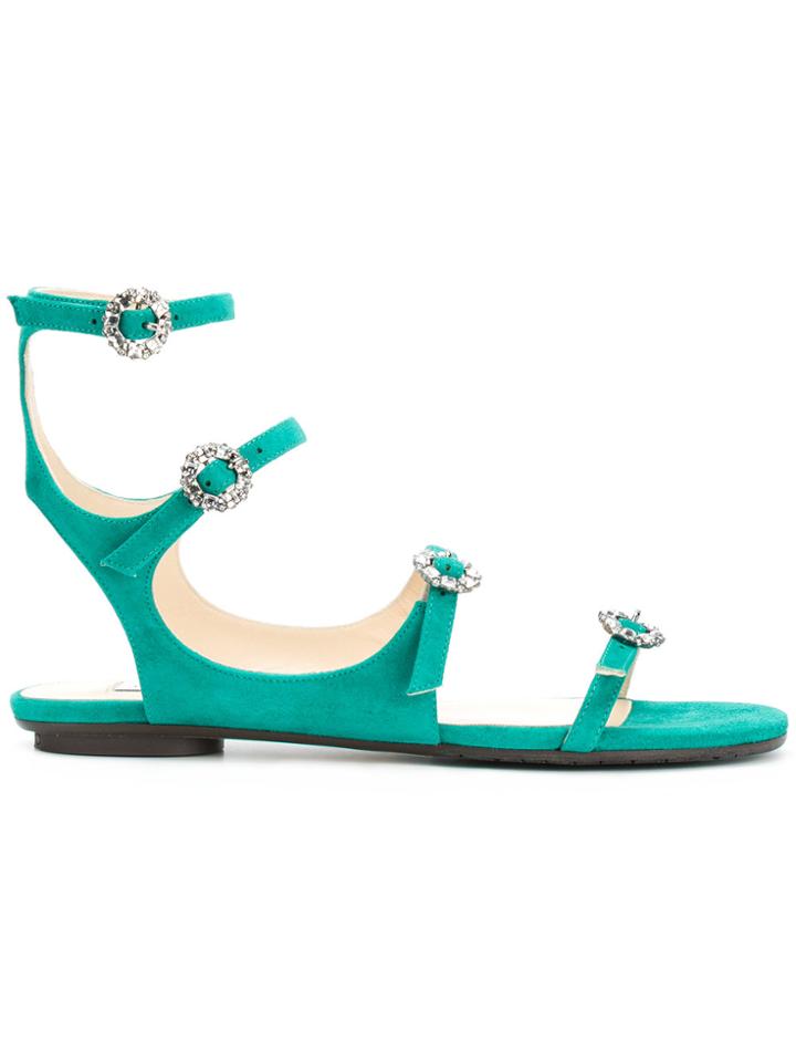 Jimmy Choo Naia Buckle Sandals - Green