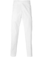 Thom Browne Stripe Appliqué Slim Trousers, Men's, Size: 3, Cotton/cupro