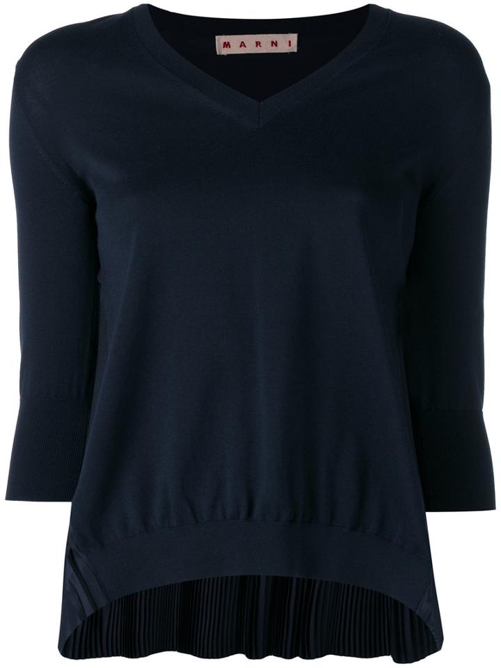 Marni - Knitted Top - Women - Silk/cotton/acetate - 46, Women's, Blue, Silk/cotton/acetate