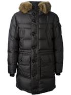 Moncler 'affton' Padded Coat, Men's, Size: 4, Black, Feather Down/polyamide/polyester/coyote Fur