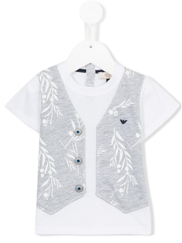 Armani Junior - Vest Print T-shirt - Kids - Cotton - 12 Mth, White