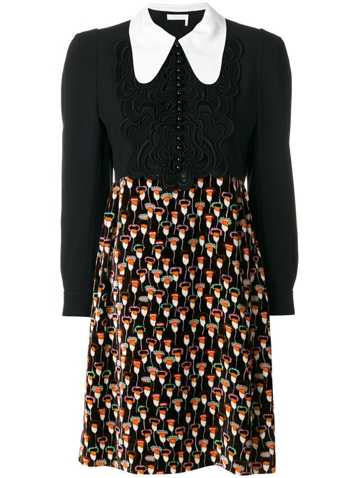 Chloé Swirl Guipare Dress - Black