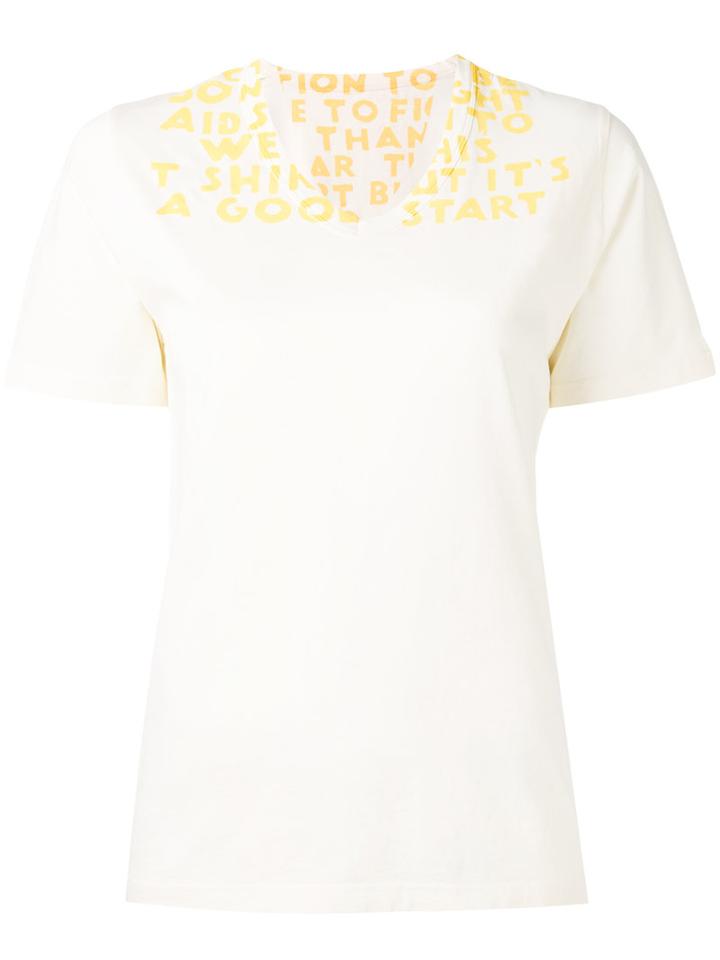 Mm6 Maison Margiela - Charity T-shirt - Women - Cotton - Xs, White, Cotton