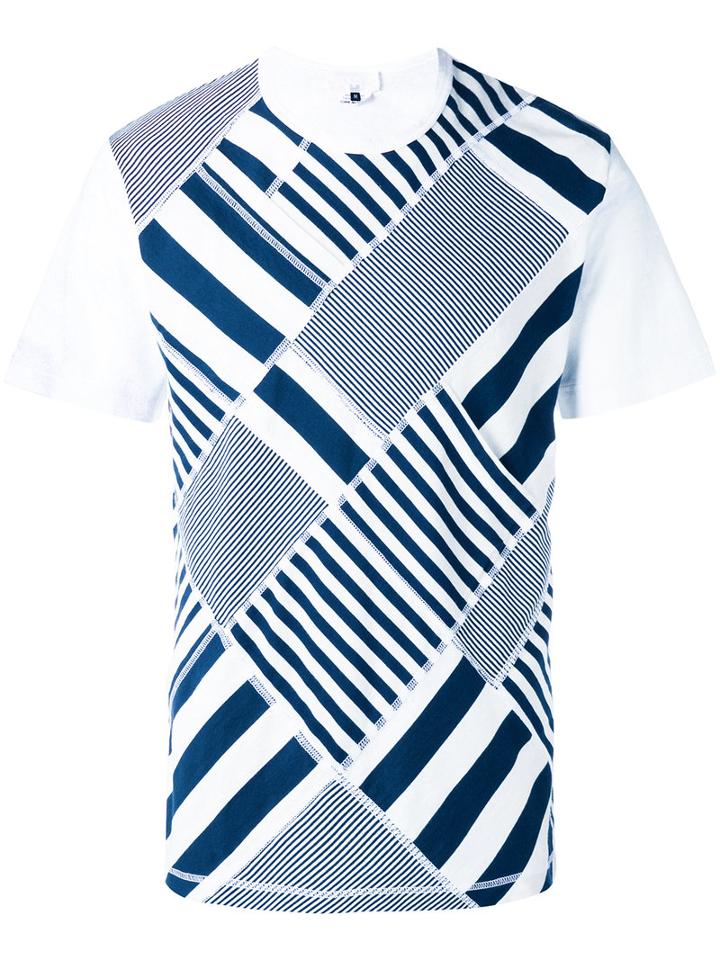 Ganryu Comme Des Garcons Stripes T-shirt, Men's, Size: Small, White, Cotton