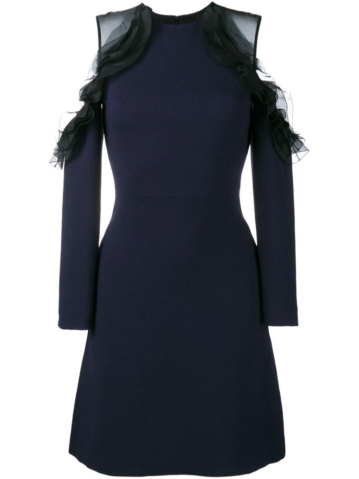 Huishan Zhang Off Shoulder Ruffle Dress - Blue
