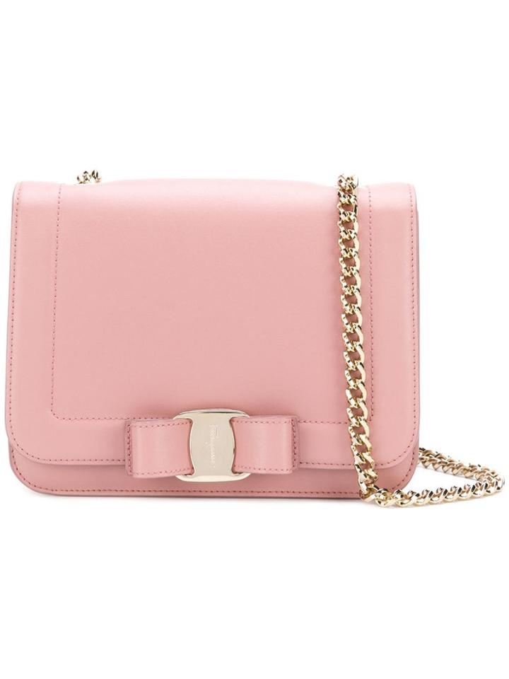 Salvatore Ferragamo Vara Essential Flap Bag - Pink & Purple