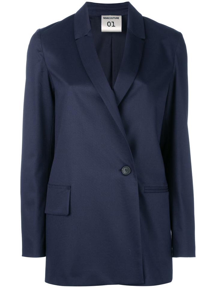 Erika Cavallini Asymmetric Front Blazer, Women's, Size: 40, Blue, Polyester/viscose/spandex/elastane