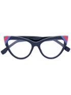 Fendi - 'waves' Glasses - Women - Acetate - One Size, Blue, Acetate