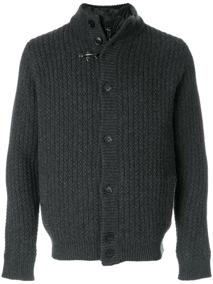 Fay Button-down Knitted Cardigan - Grey