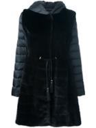 Liska Mink Fur Hooded Puffer Coat, Women's, Size: Small, Black, Polyester/mink Fur/feather Down