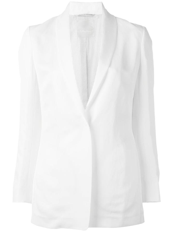 Max Mara Studio - Radica Blazer - Women - Cotton/linen/flax/polyamide/viscose - 42, White, Cotton/linen/flax/polyamide/viscose