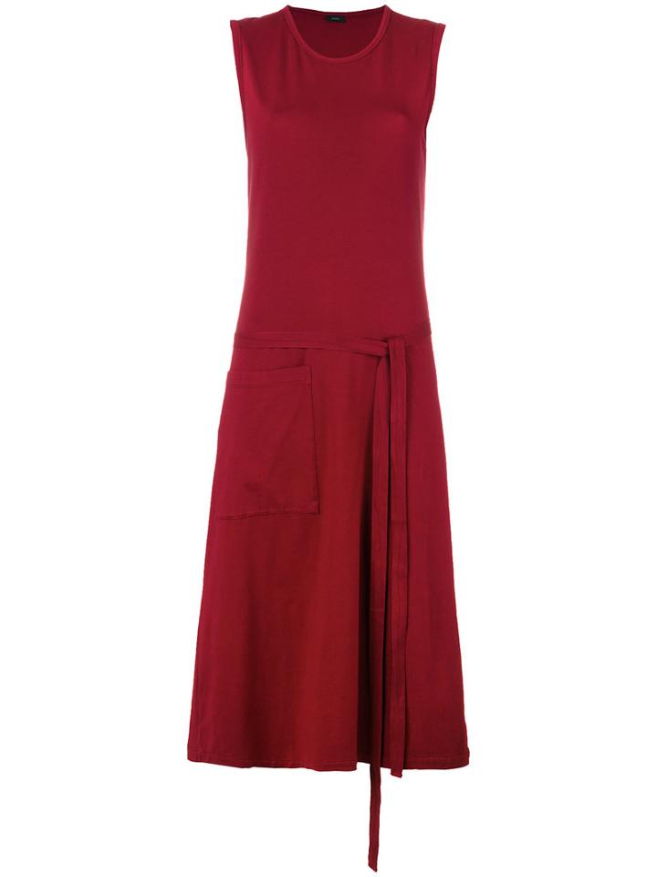 Joseph Midi Wrap Dress, Women's, Size: Large, Red, Cotton/spandex/elastane