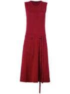 Joseph Midi Wrap Dress, Women's, Size: Large, Red, Cotton/spandex/elastane