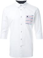 Loveless Stripe Pocket Shirt, Men's, Size: 2, White, Bamboo/cotton