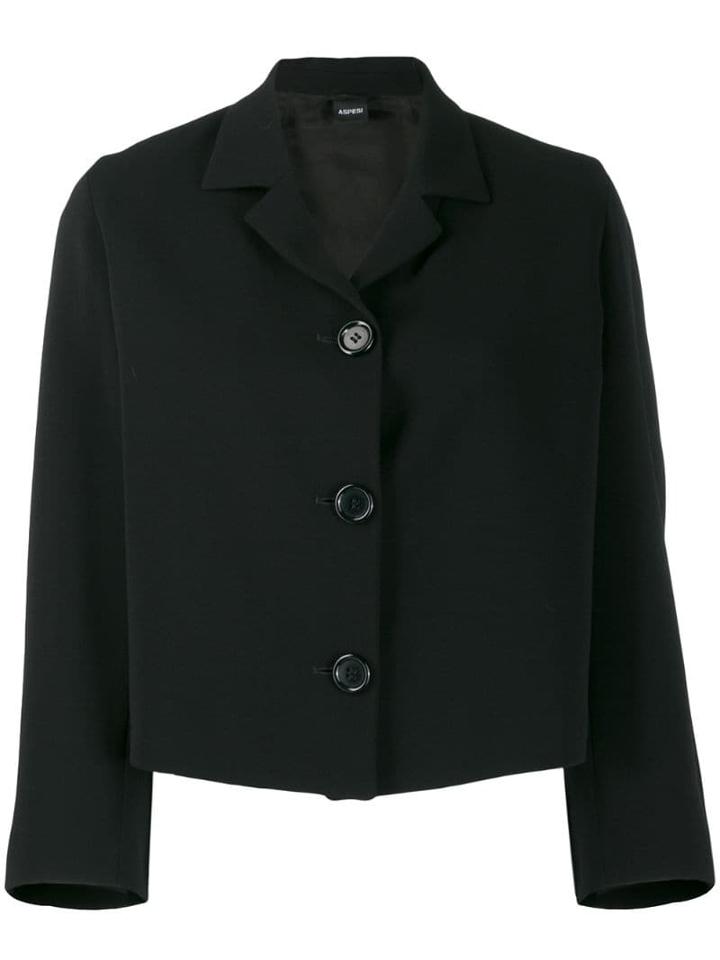 Aspesi Cropped Single-breasted Jacket - Black
