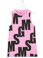 Msgm Kids Teen Logo Dress - Pink & Purple